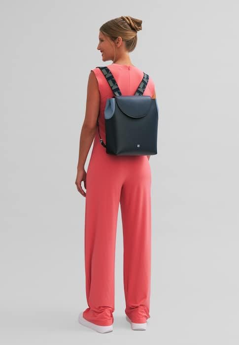 DuDu Damen-Multifunktions-Freizeitrucksack Made in Italy aus weichem Nappaleder mit Klappe Burgundy,