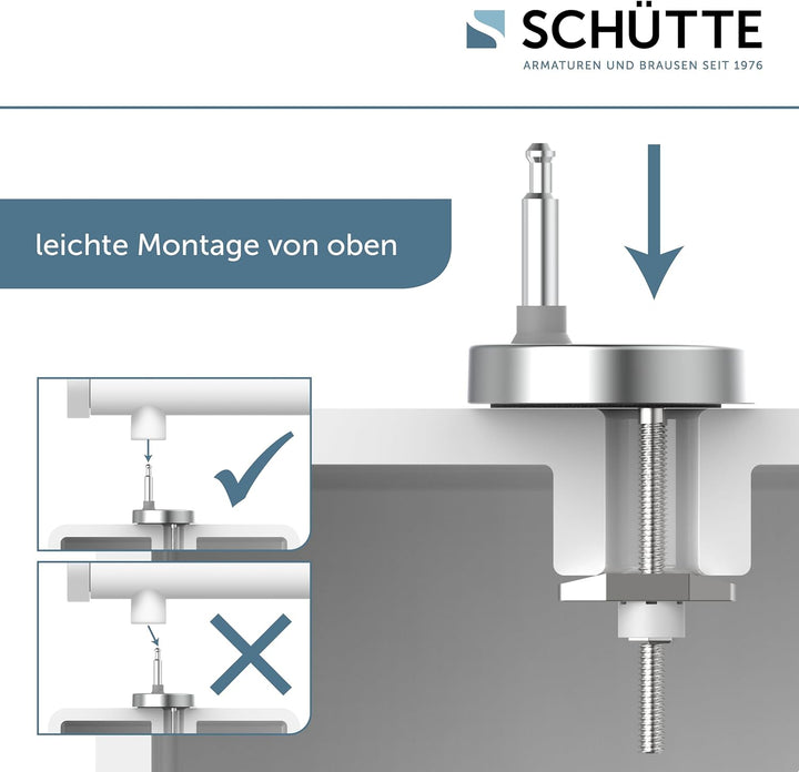 SCHÜTTE WC Sitz Duroplast D Form, Toilettensitz mit Absenkautomatik und Schnellverschluss für die ei