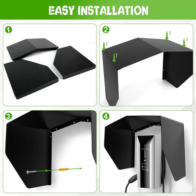 WingFly Wallbox Wetterschutz Edelstahl, Überdachung für Ladesäule Schutzdach für e-Auto Ladestation,