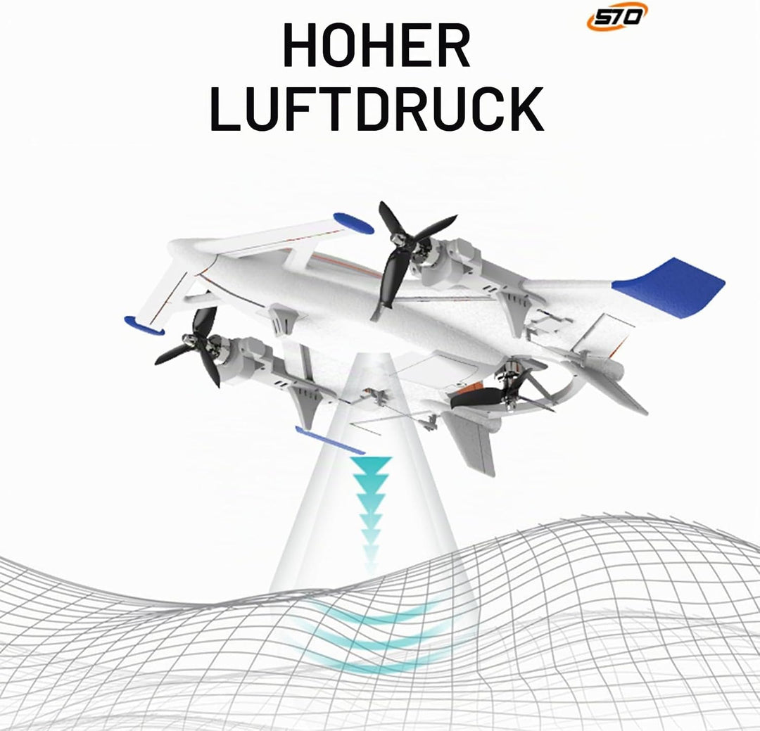 FLYCOLOR QIDI 570 RC Flugzeug 2,4 GHz 6CH RC Segelflugzeug Festflügelflugzeug 3 Flugmodelle Bürstenl