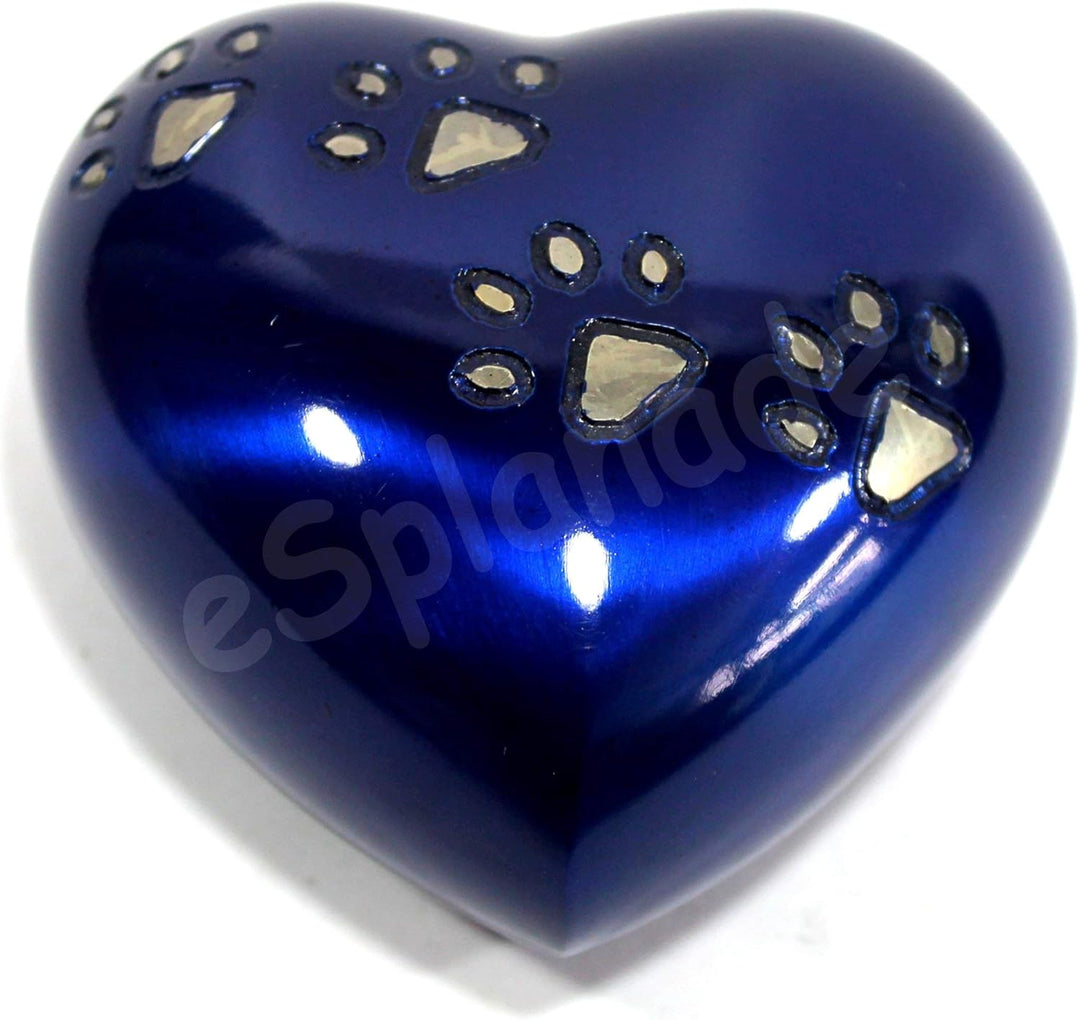 eSplanade Mini Brass Urn Heart Shaped Keepsake Memorial Jar Pot Container | Small urn in Box for Ash
