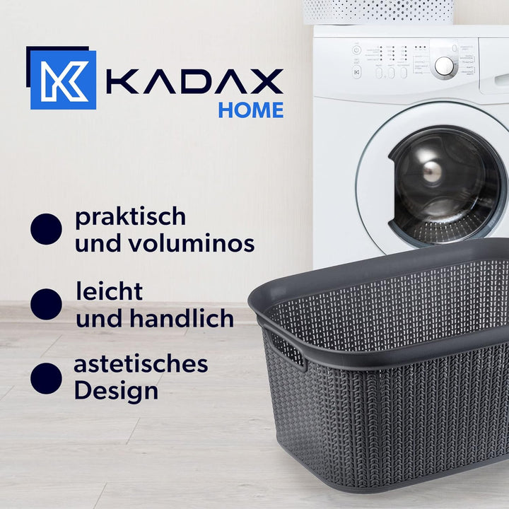 KADAX Wäschekorb, multifunktionaler Korb, 27 L, Wäschetruhe aus Kunststoff, Aufbewahrungskorb, Wäsch