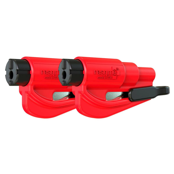 Resqme GBO-RQMTWIN-ROT Das Rettungswerkzeug als Schlüsselanhänger, Rot, 2er-Set 2er-Set Rot, 2er-Set