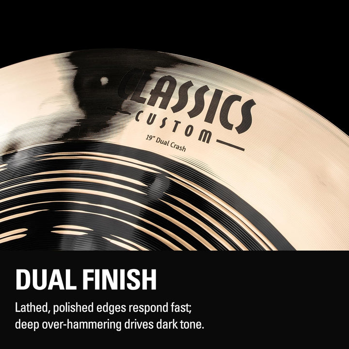 Meinl Classics Custom Dual 19 Zoll Crash (Video) Schlagzeug Becken (48,26cm) B12 Bronze, Dunkles und