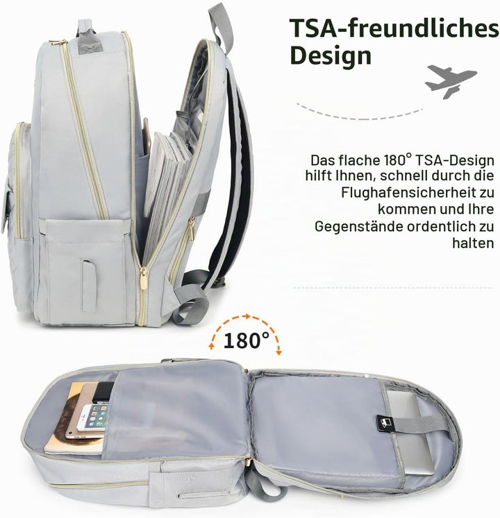 Rucksack Damen 17.3 Zoll Rucksack Schule Mädchen Teenager,Schultasche Frauen mit Laptopfach &amp; USB,Ta