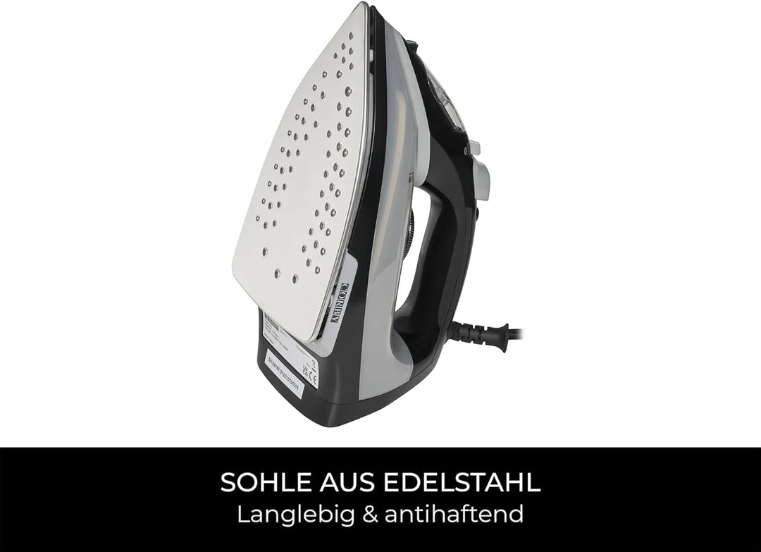 Corby Sherwood 1600W Dampfbügeleisen in Schwarz - EU-Stecker
