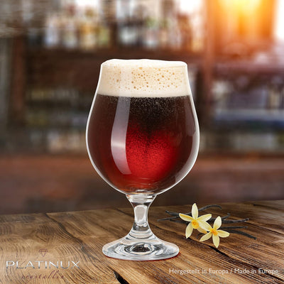 PLATINUX Bierpokale 500ml (max. 660ml) Set 6-Teilig Biergläser aus Crystalline Glas Bierkelche Biert