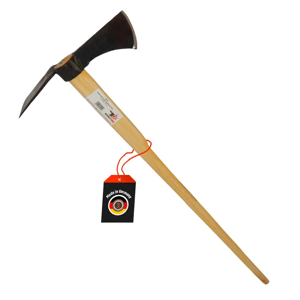 SHW-FIRE Profi Wiedehopfhacke klein - Gartenhacke mit Breitblatt, robust geschmiedet und 135cm Stiel