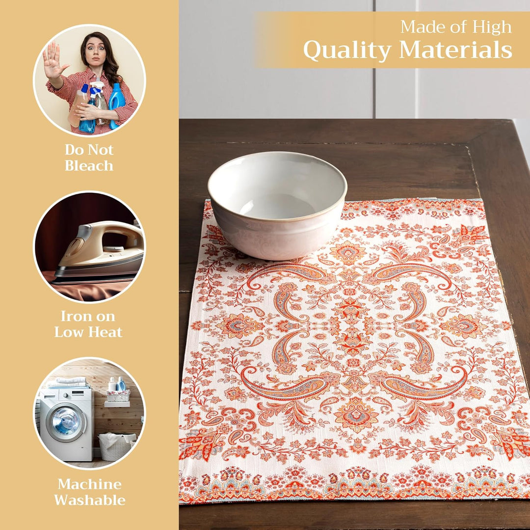 Maison d' Hermine Tischsets, 100% Baumwolle Set mit 4, 33cm x 48cm Tischset für Abendessen, dekorati