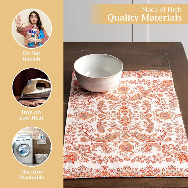 Maison d' Hermine Tischsets, 100% Baumwolle Set mit 4, 33cm x 48cm Tischset für Abendessen, dekorati