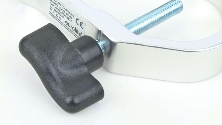 2 x Eurolite TH-22 SLIM silber Theaterhaken Scheinwerferhaken Montagehaken für 50 mm Rohr I Maximall