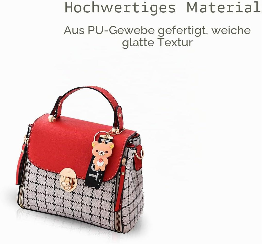 NICOLE&amp;DORIS Handtaschen für Damen Niedliche Umhängetasche Mädchen Reissverschluss Handtasche PU Led