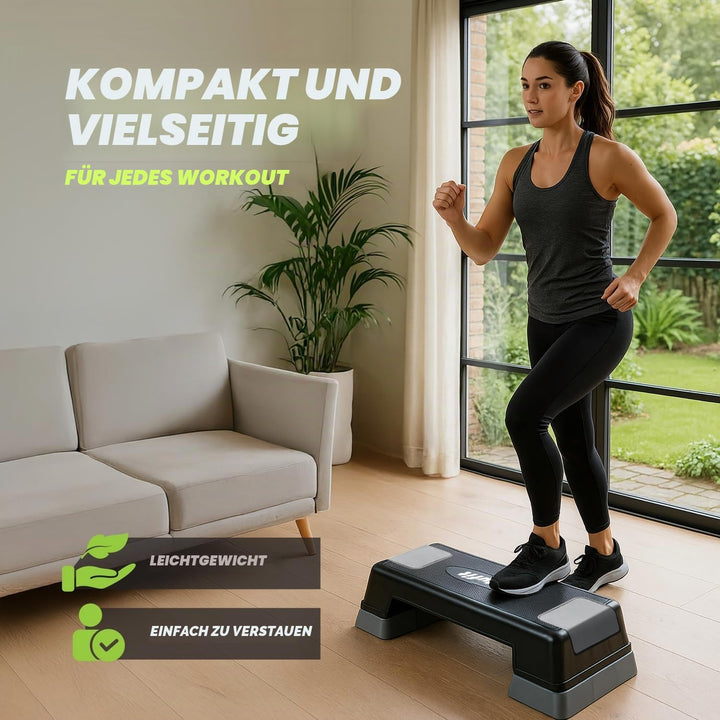 VirtuFit Verstellbarer Aerobic Stepper - Anti-Rutsch - Mini Stepper für Zuhause - Stepbrett bis 110k