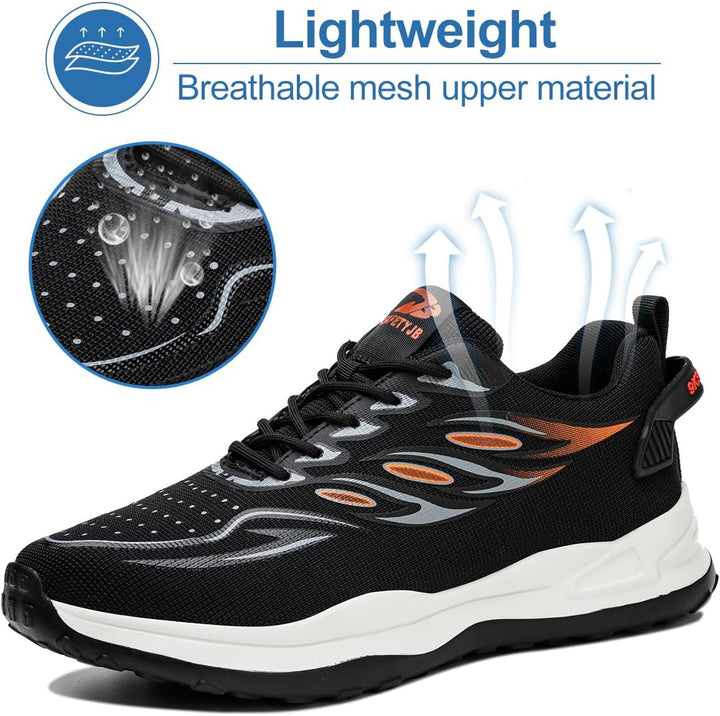 YEKOYIOO Arbeitsschuhe Sicherheitsschuhe Herren Damen Leicht Sportlich Atmungsaktiv Stahlkappenschuh