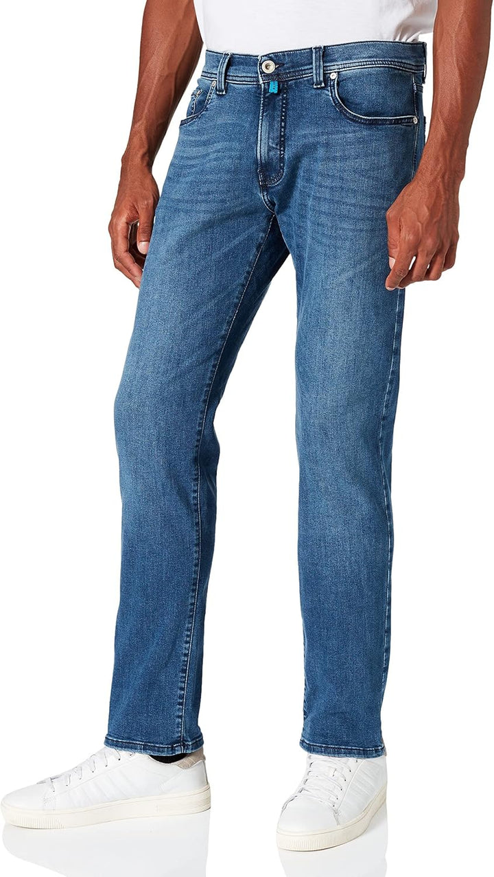 Pierre Cardin Herren Lyon Tapered Jeans 33W / 34L Mid Blue Used, 33W / 34L Mid Blue Used
