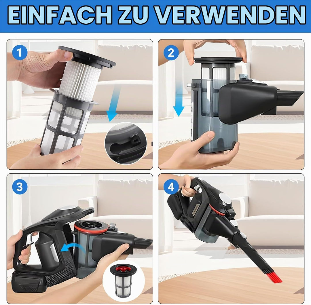 2 Stück Ersatzfilter und Staubsauger Filter Fusselschutz kompatibel mit Bosch Unlimited Gen2 Serie 8
