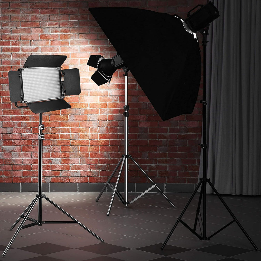 Walimex pro Niova 600 Plus Daylight + WT-806 Lampenstativ – Set aus LED Videoleuchte Dauerlicht Fläc
