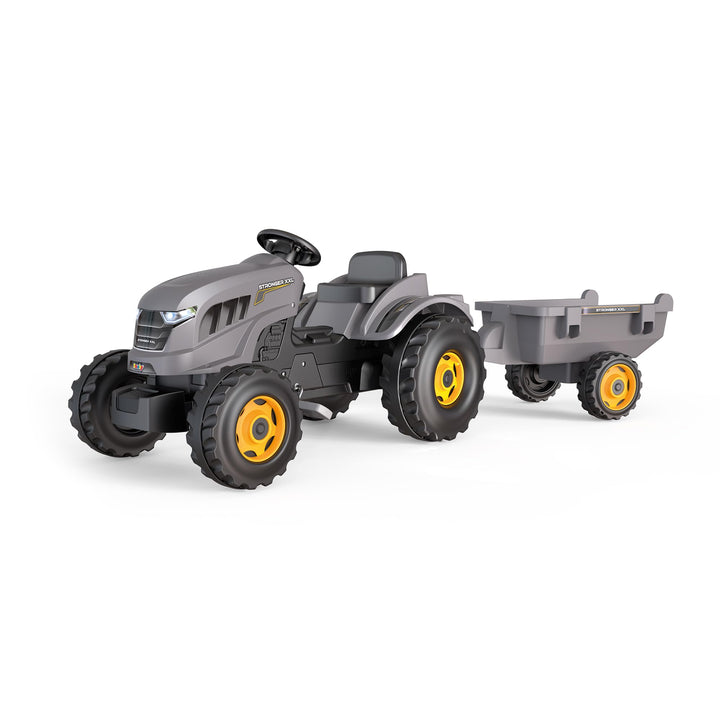 Smoby - Traktor Stronger XXL + Anhänger - Grosser Trettraktor für Kinder - Einstellbarer Sitz - Lenk