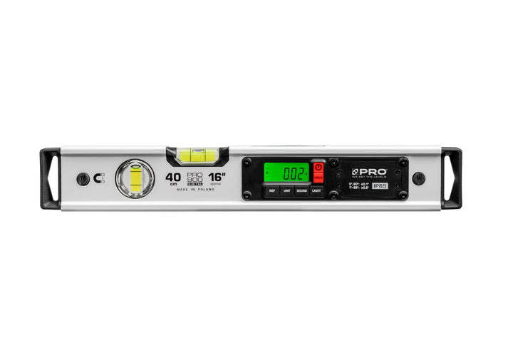 PRO900 Digitale Wasserwaage 40cm mit 2 LCD Displays - Elektronische Wasserwaage mit Messwertspeicher