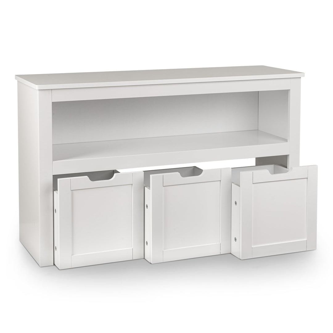 ONVAYA Sideboard mit Rollboxen - Praktisches Kinder Bücherregal und Kuscheltier Aufbewahrung - Moder