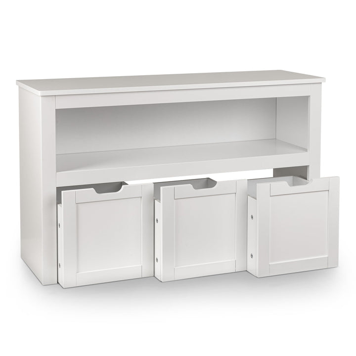 ONVAYA Sideboard mit Rollboxen - Praktisches Kinder Bücherregal und Kuscheltier Aufbewahrung - Moder
