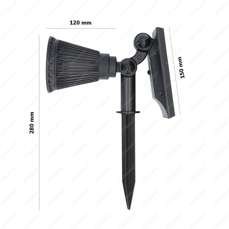 HOFTRONIC - Solar Gartenstrahler Bend IP65 Wasserdicht 6000K Gartenleuchte LED Solarlampen für Ausse