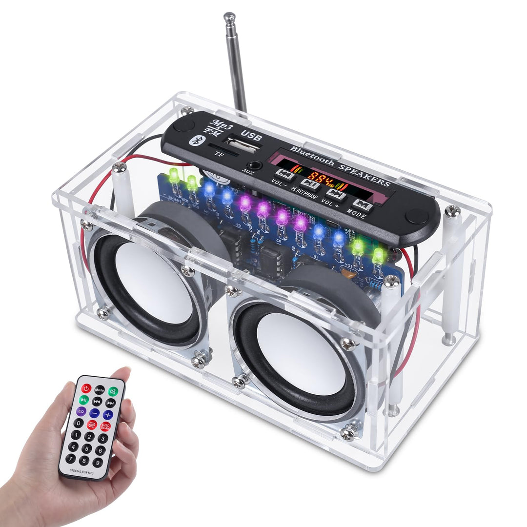 DONGKER DIY Elektronik Lautsprecher Löten Bausatz Bluetooth Kit mit FM Radio, Mini Heimstereo Sound