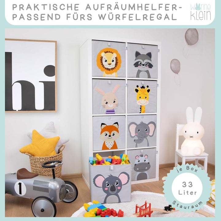 wonneklein Aufbewahrungsbox Kinder für Kallax Regal I Einsatz Kinderregal I Faltbox 33x33x33 Kinderz