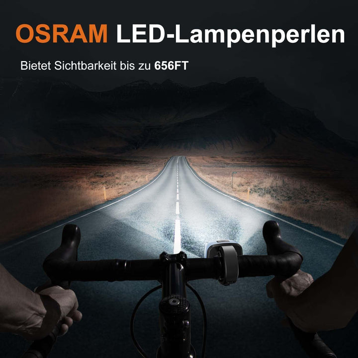 Antimi Fahrradleuchten-Set, StVZO-zugelassen Beleuchtungsset Led IPX5 Frontlicht + Rücklicht Fahrrad