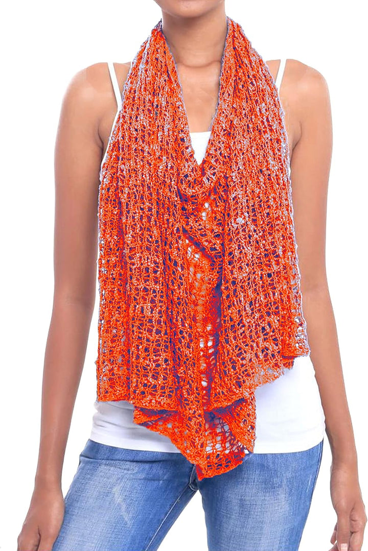 JOPHY & CO. Damen-Poncho aus Netzstoff, Strickoptik, schulterfrei, für Sommer und Frühling, leicht u