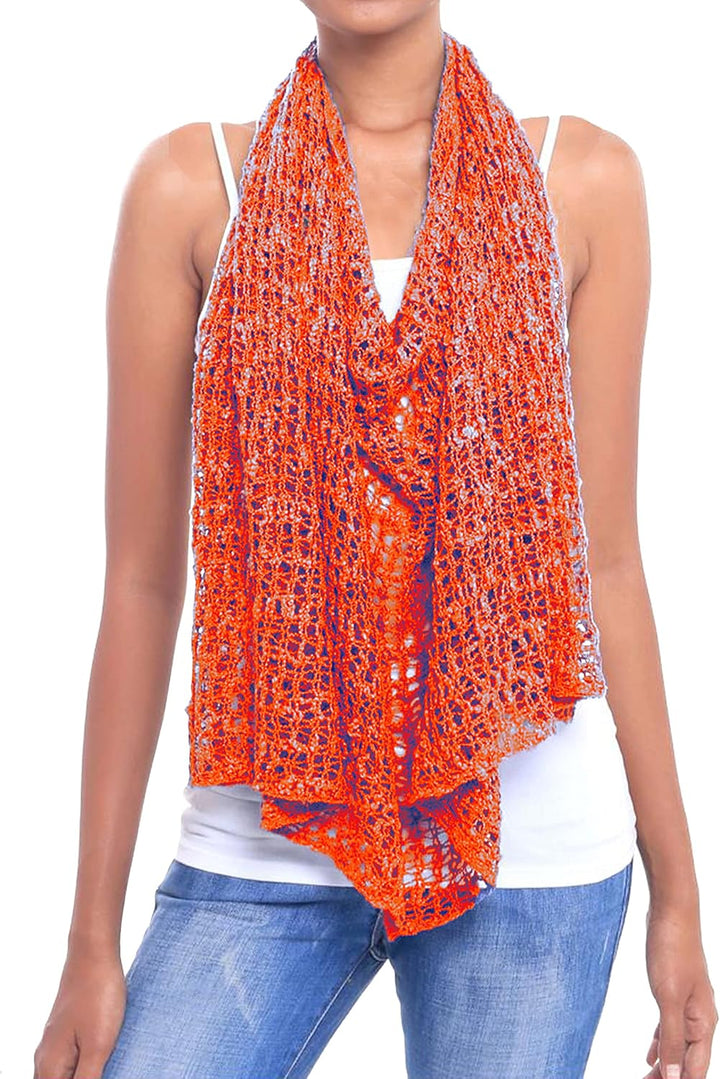 JOPHY & CO. Damen-Poncho aus Netzstoff, Strickoptik, schulterfrei, für Sommer und Frühling, leicht u