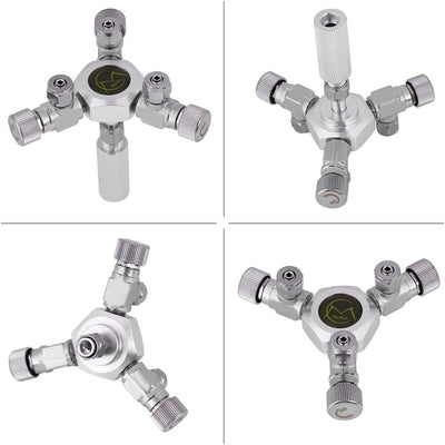 Pssopp Aquarium CO2 Splitter Verteiler 2 Wege 3 Wege CO2 Verteiler Regler Rückschlag Ventil Aluminiu