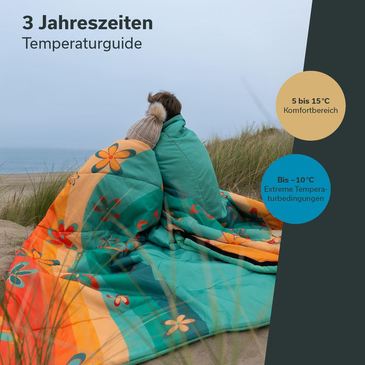 Skandika Deckenschlafsack Sovro | Schlafsack Outdoor für Erwachsene, 3 Jahreszeiten, als Doppelschla