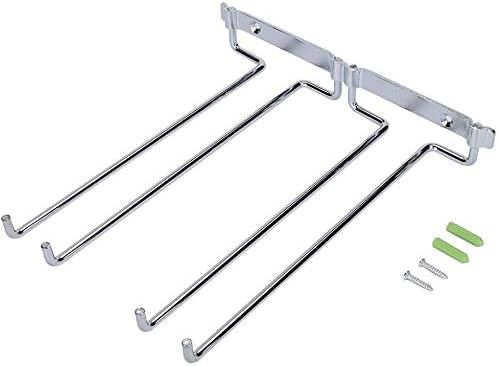 Weinschale Rack, Zweireihig Eisen Chrom Weingläser Halter unter Schrank Regal Wand Stemware Rack für