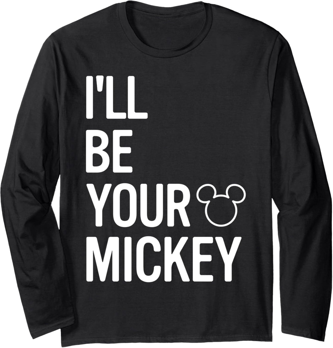 Disney Mickey Mouse I'll Be Your Mickey Word Stack Logo Langarmshirt
