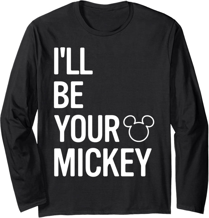 Disney Mickey Mouse I'll Be Your Mickey Word Stack Logo Langarmshirt
