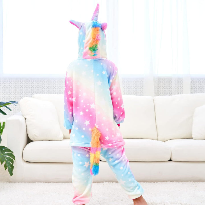 Weiche Einhorn Schlafstrampler Strampelanzug Einhorn Schlafoveralls für Mädchen 7-8 Jahre Rötlich, 7