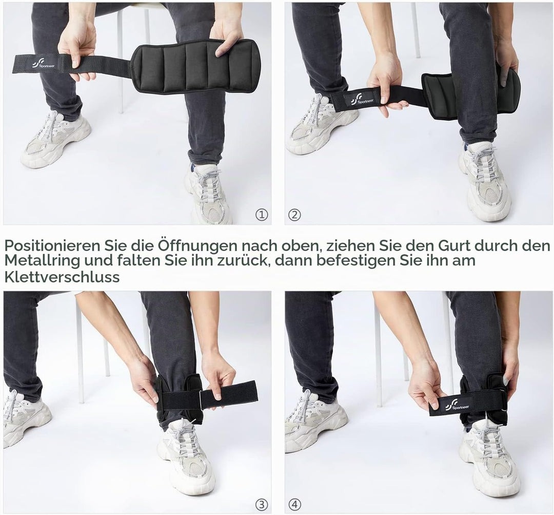 Sportneer verstellbare Gewichtsmanschetten für Fuss- oder Handgelenk, 2er Set, 0,58-2,9 kg pro Knöch