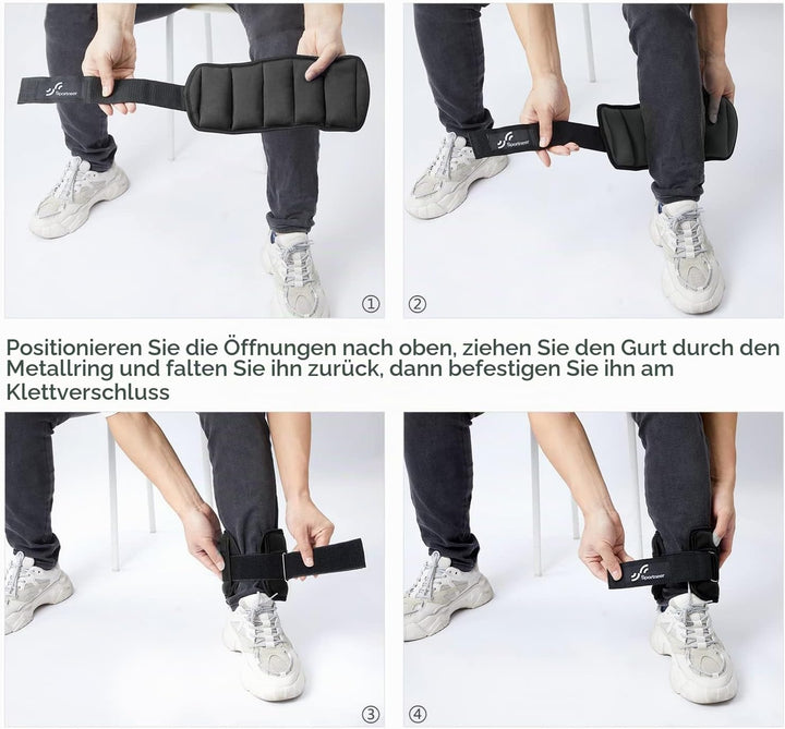 Sportneer verstellbare Gewichtsmanschetten für Fuss- oder Handgelenk, 2er Set, 0,58-2,9 kg pro Knöch