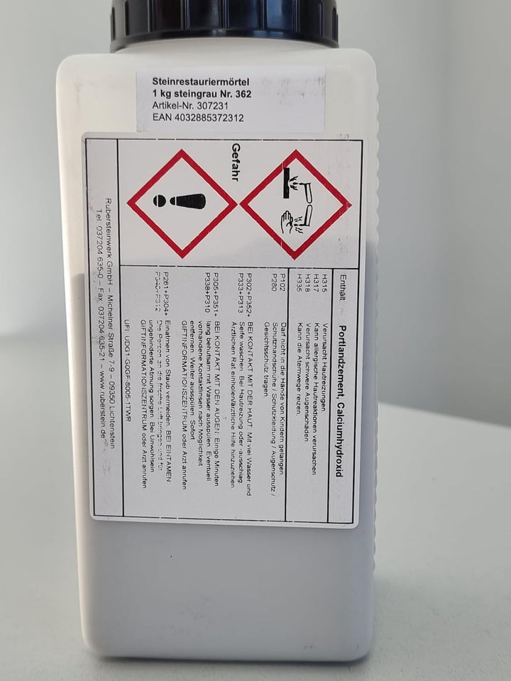 Ruberstein Steinrestauriermörtel/Reparaturmörtel/Sandstein 1 kg (steingrau)
