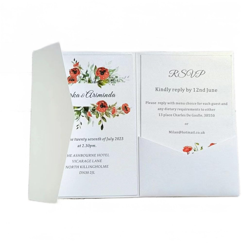 Weisse Briefumschläge für Hochzeitseinladungen aus schimmerndem Perlmuttpapier, 25 Stück (Perlweiss)