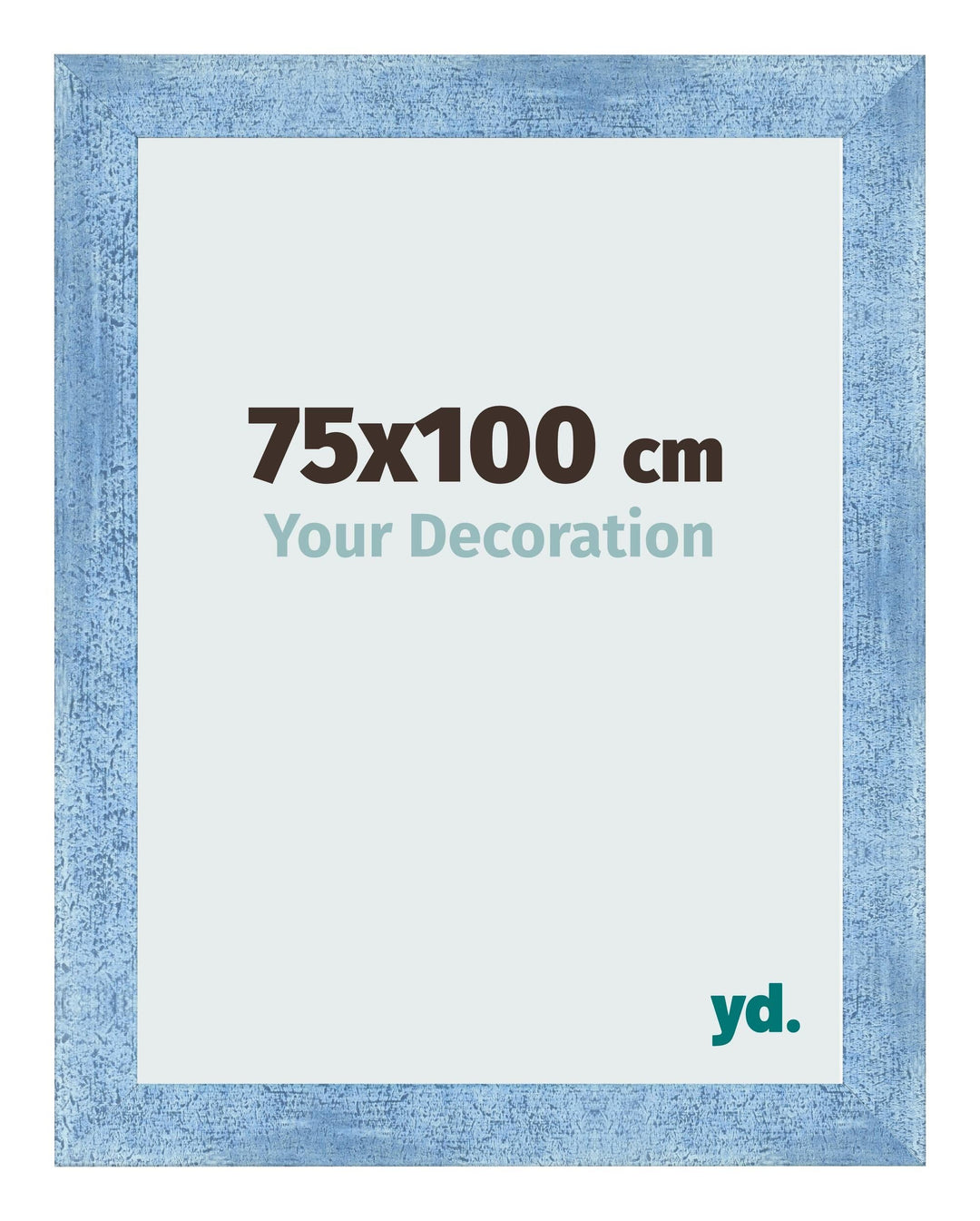 yd. Your Decoration - Bilderrahmen 75x100 cm - Hellblau Gewischt - Bilderrahmen aus MDF mit Acrylgla
