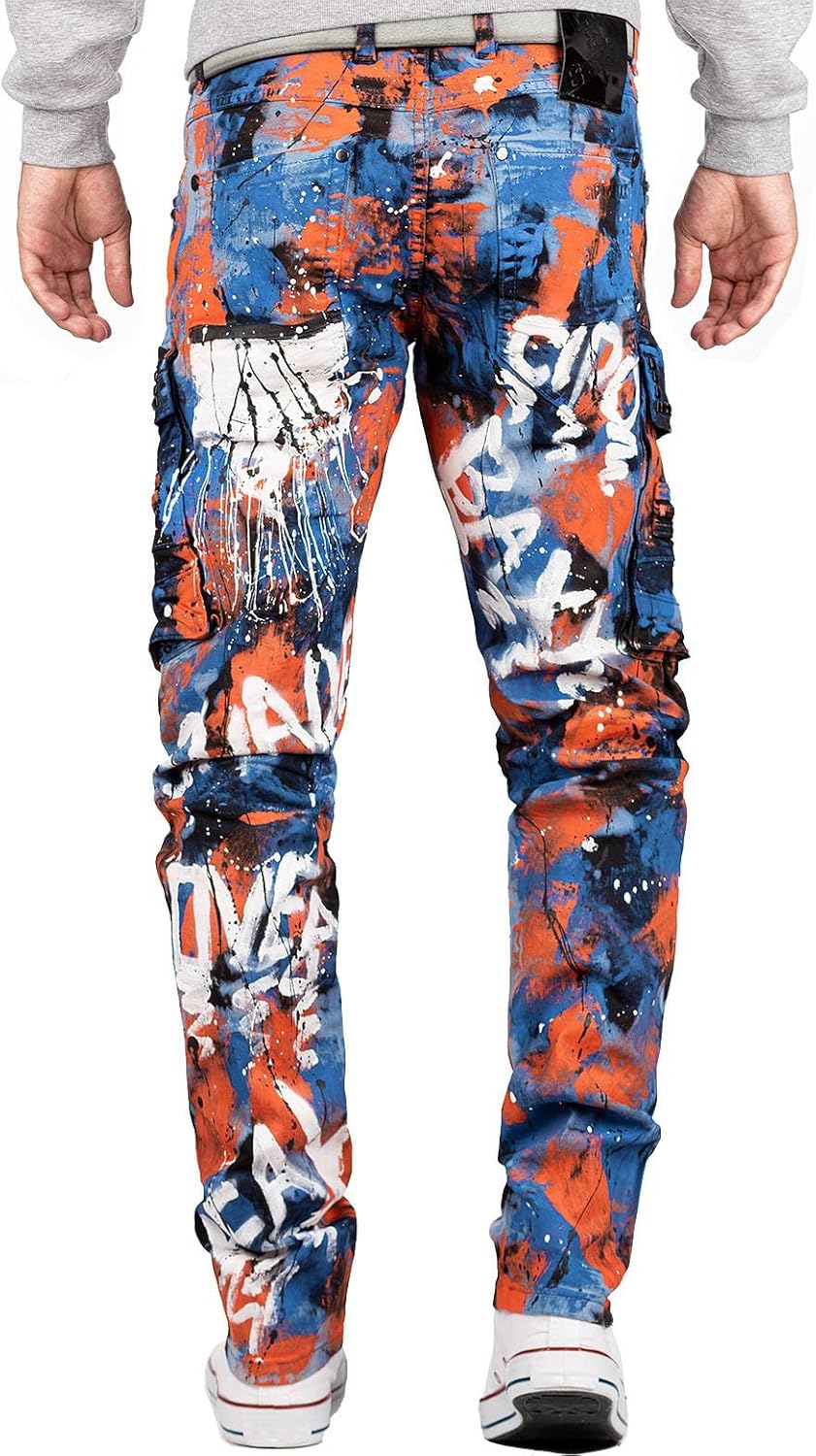 Cipo & Baxx Herren Jeans Hosen Besonders Extravagant 30W / 34L Blau - 83, 30W / 34L Blau - 83