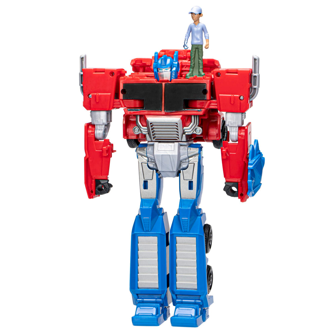 Transformers Spielzeug EarthSpark Spin Changer Optimus Prime Action-Figur (20 cm) mit Robby Malto Fi