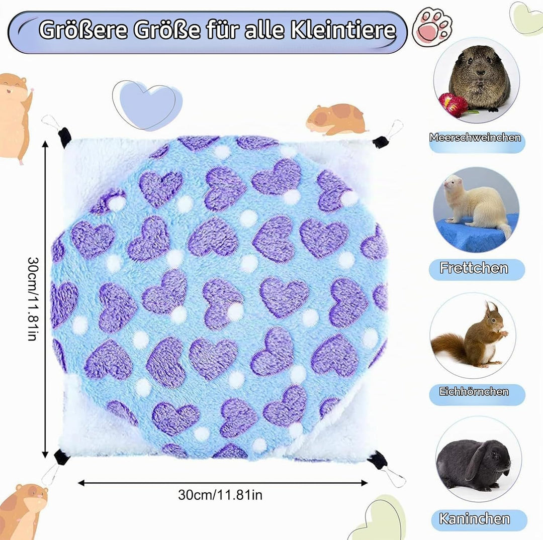 Amexo 4 Stück Meerschweinchen Hängematte Hängende Kleintierbetten Doppelschicht Kleintier Hängematte