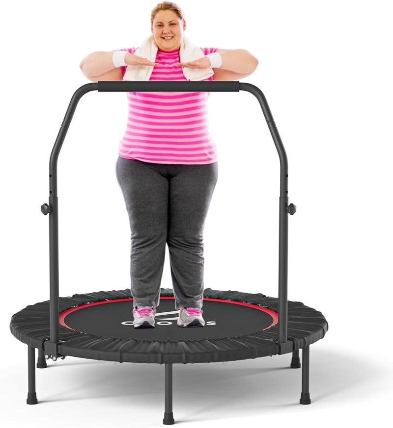 CLORIS Faltbares Fitness-Trampolin, 101,6 cm, max. Tragkraft 180 kg, Mini-Rebounder mit verstellbare