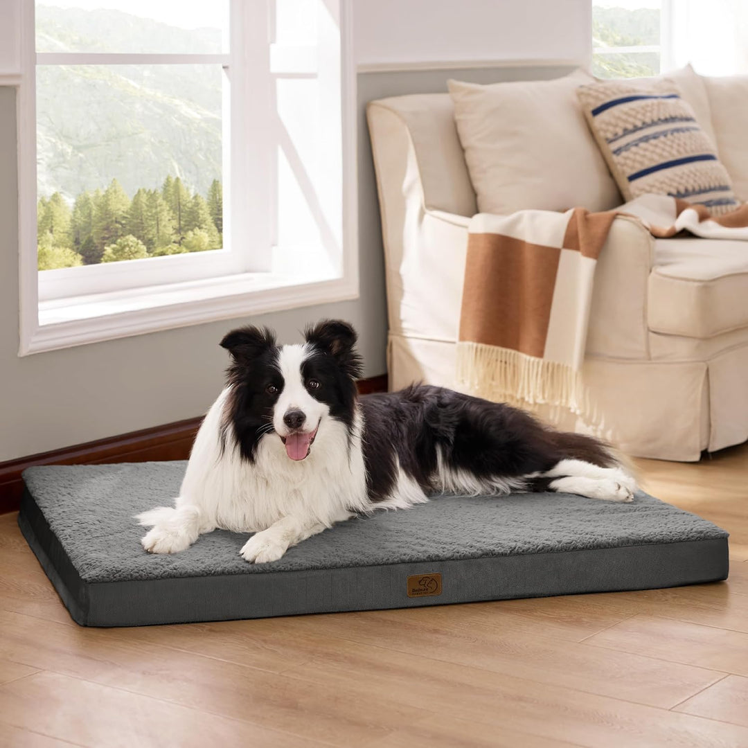 Bedsure orthopädisches Hundebett mittelgrosse Hunde - 91x69x7.6cm Hundekissen flauschig Hundematte w
