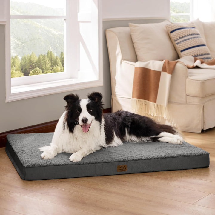 Bedsure orthopädisches Hundebett Grosse Hunde - 112x81x7.6cm Hundekissen flauschig Hundematte waschb