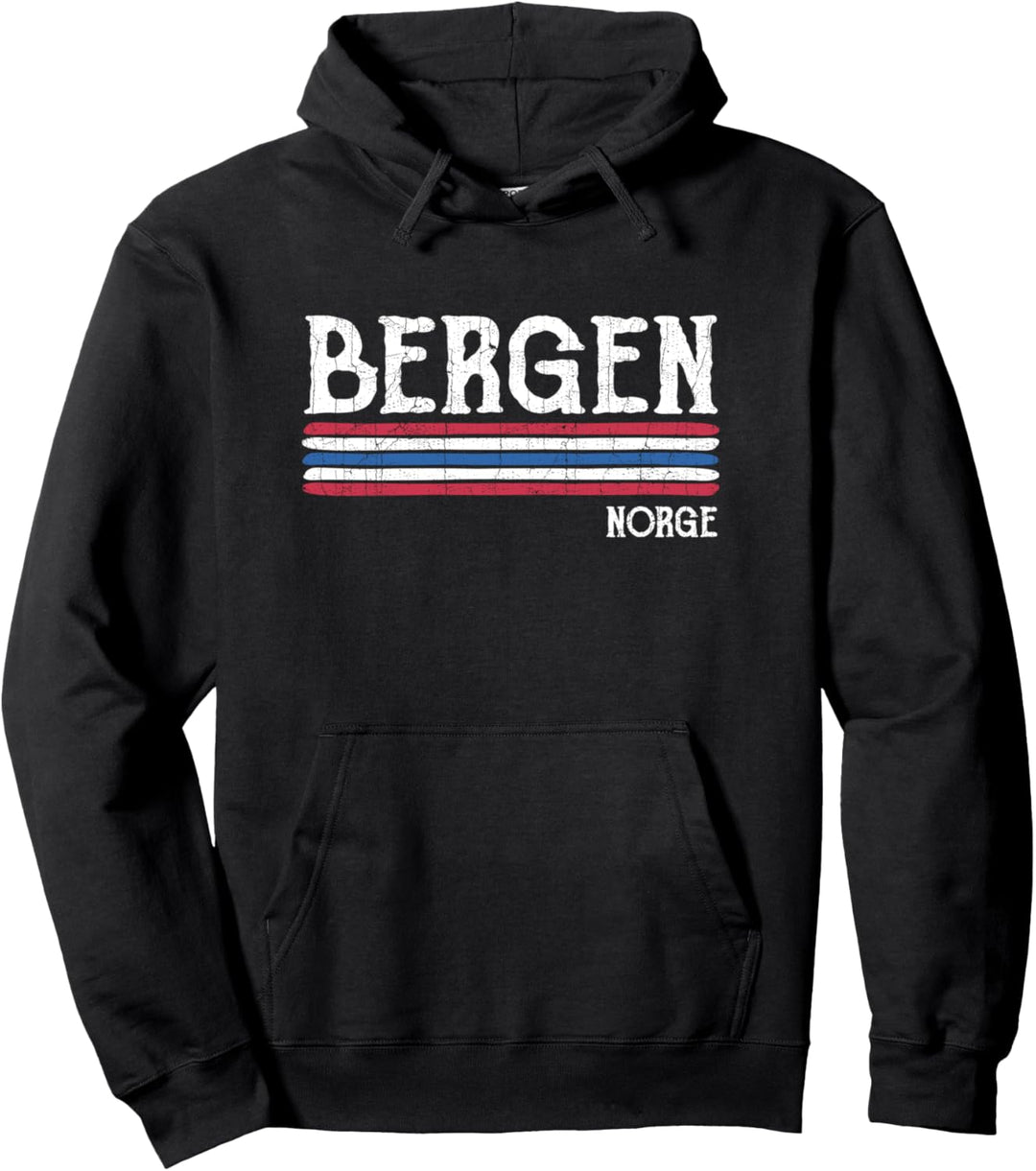 Vintage Bergen Norwegisch Norwegen Pullover Hoodie