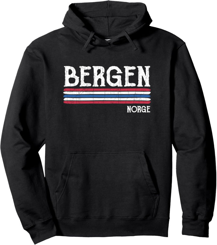 Vintage Bergen Norwegisch Norwegen Pullover Hoodie